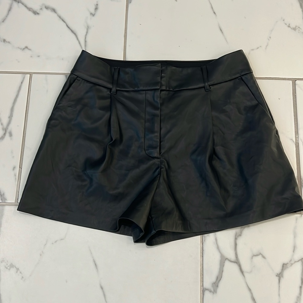 Express black faux leather shorts. Size 10